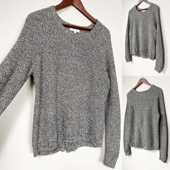 Madewell Province Cross-Back Pullover Sweater Cotton Blend Soft Marled Gray M - Picture 14 of 16